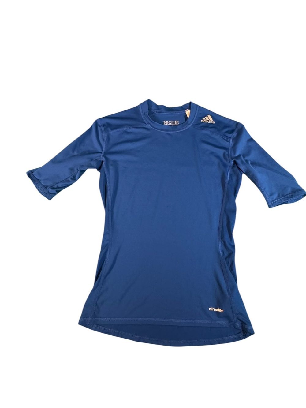 Adidas Techfit Compression Shirt Men’s Medium Blue Climalite 3/4 Sleeve Athletic